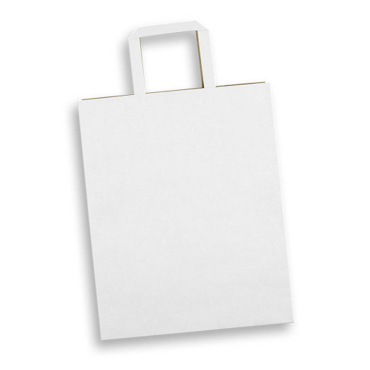 Large Flat Handle Paper Bags White